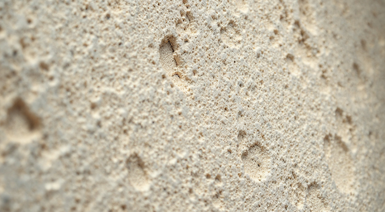 Détail macro d'un enduit à la chaux, texture ouverte et sableuse