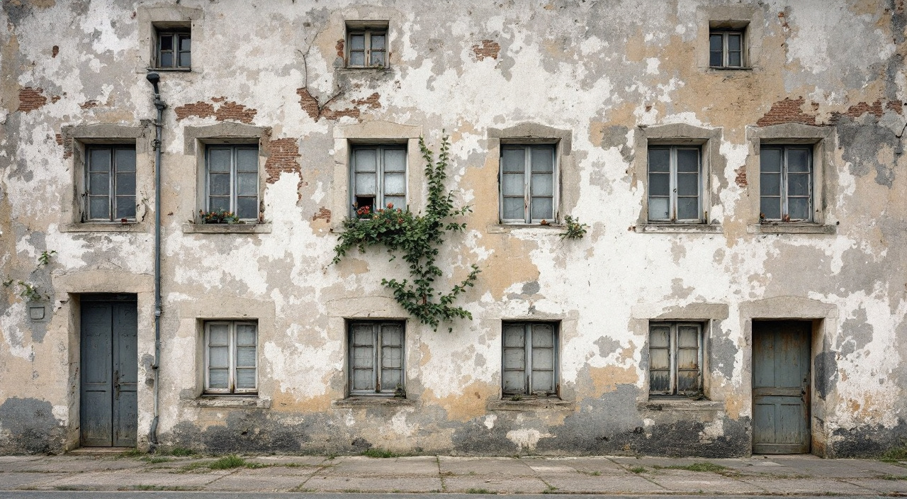 Façade ancienne patinée mais saine, sans fissures