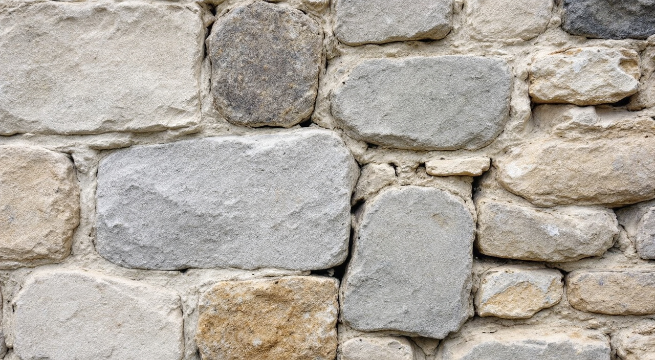 Mur ancien montrant côte à côte des joints de chaux en léger retrait et des joints de ciment en saillie avec les pierres creusées autour
